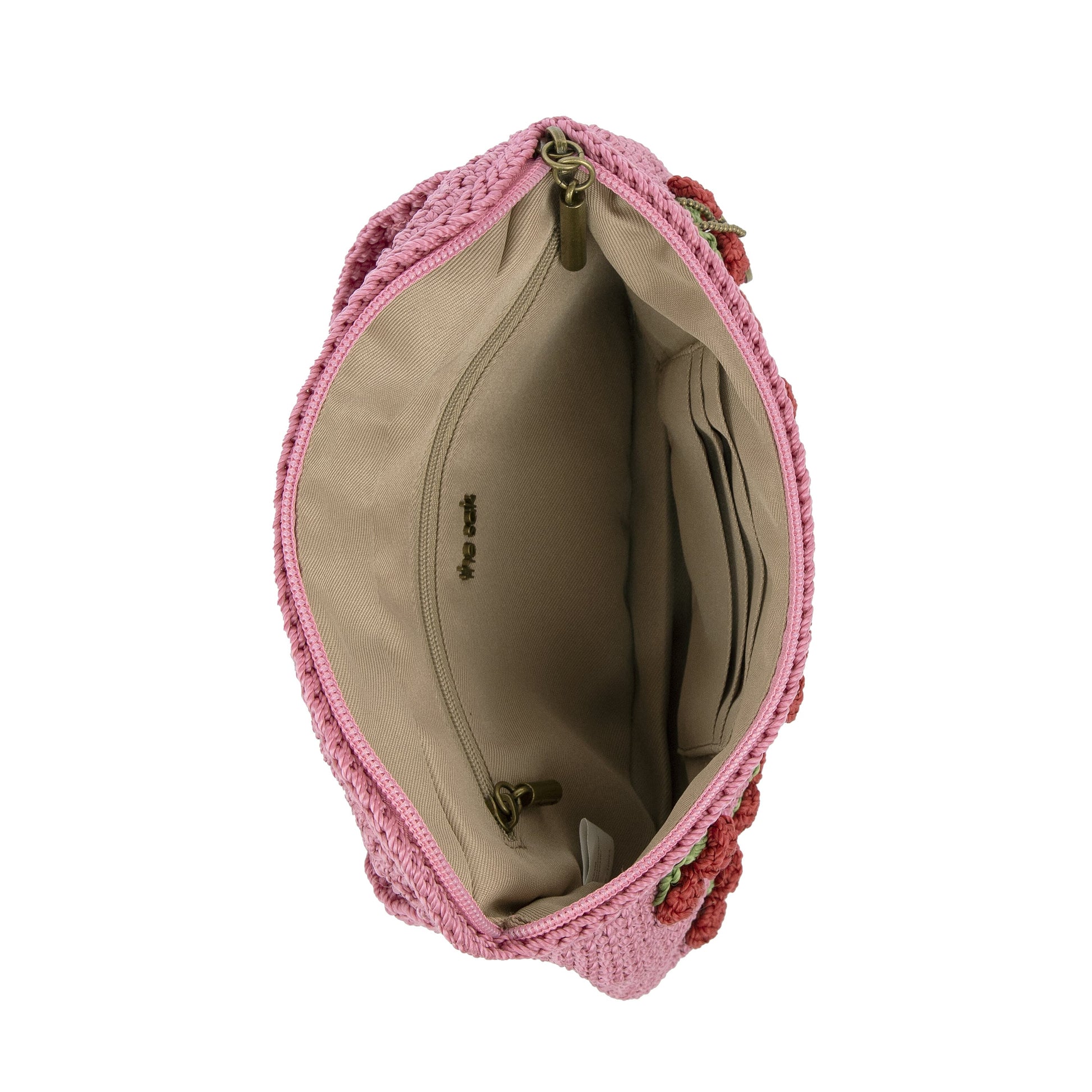 The Sak Caraway Small Belt Bag Crochet - |Pink Cherries|