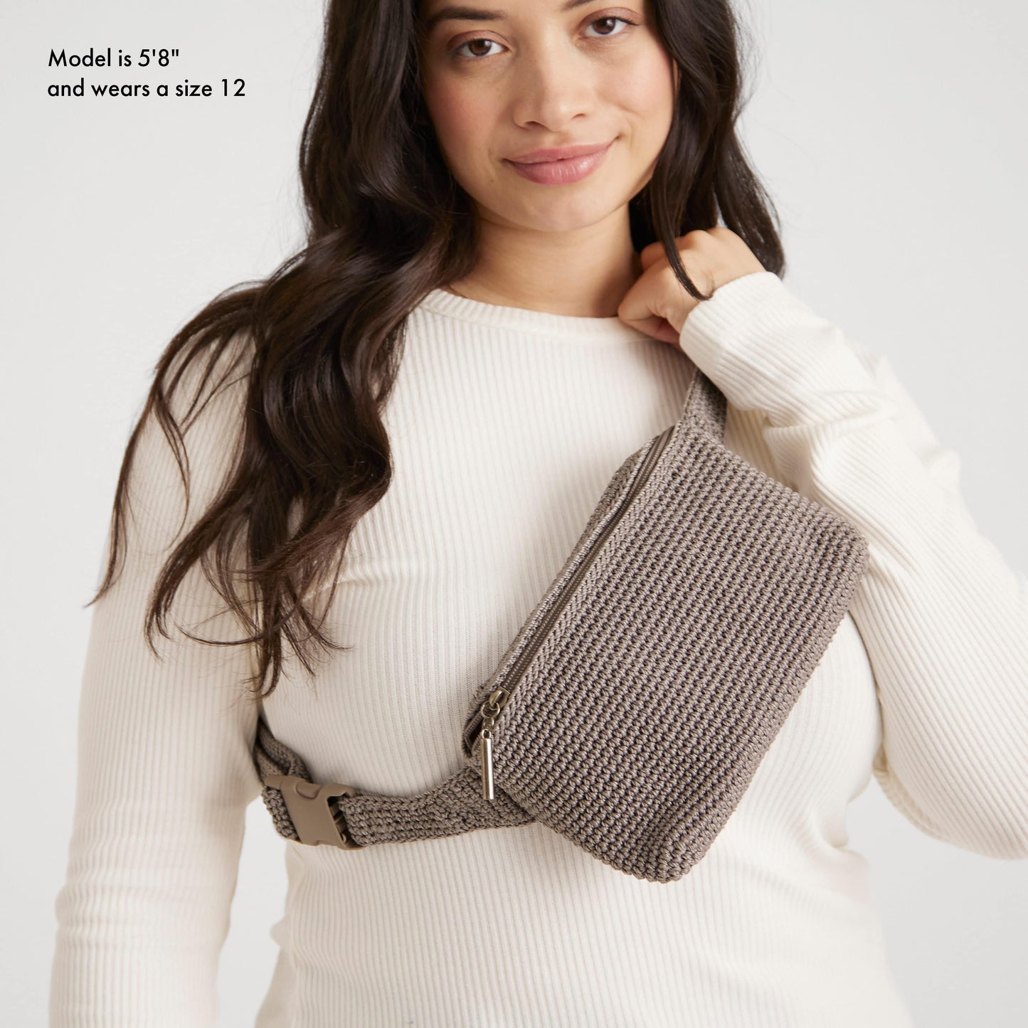 The Sak Caraway Small Belt Bag Crochet - |Mushroom|
