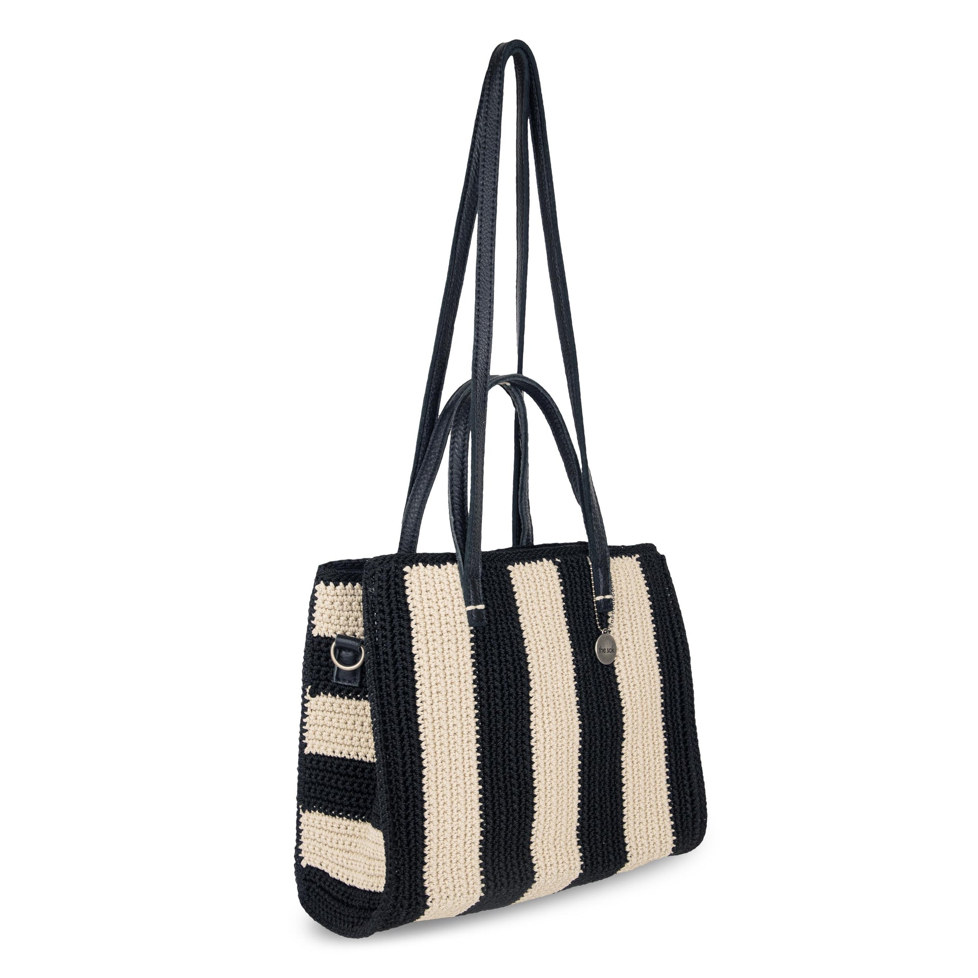 The Sak Sable Boxy Tote Crochet - |Black Stripe|