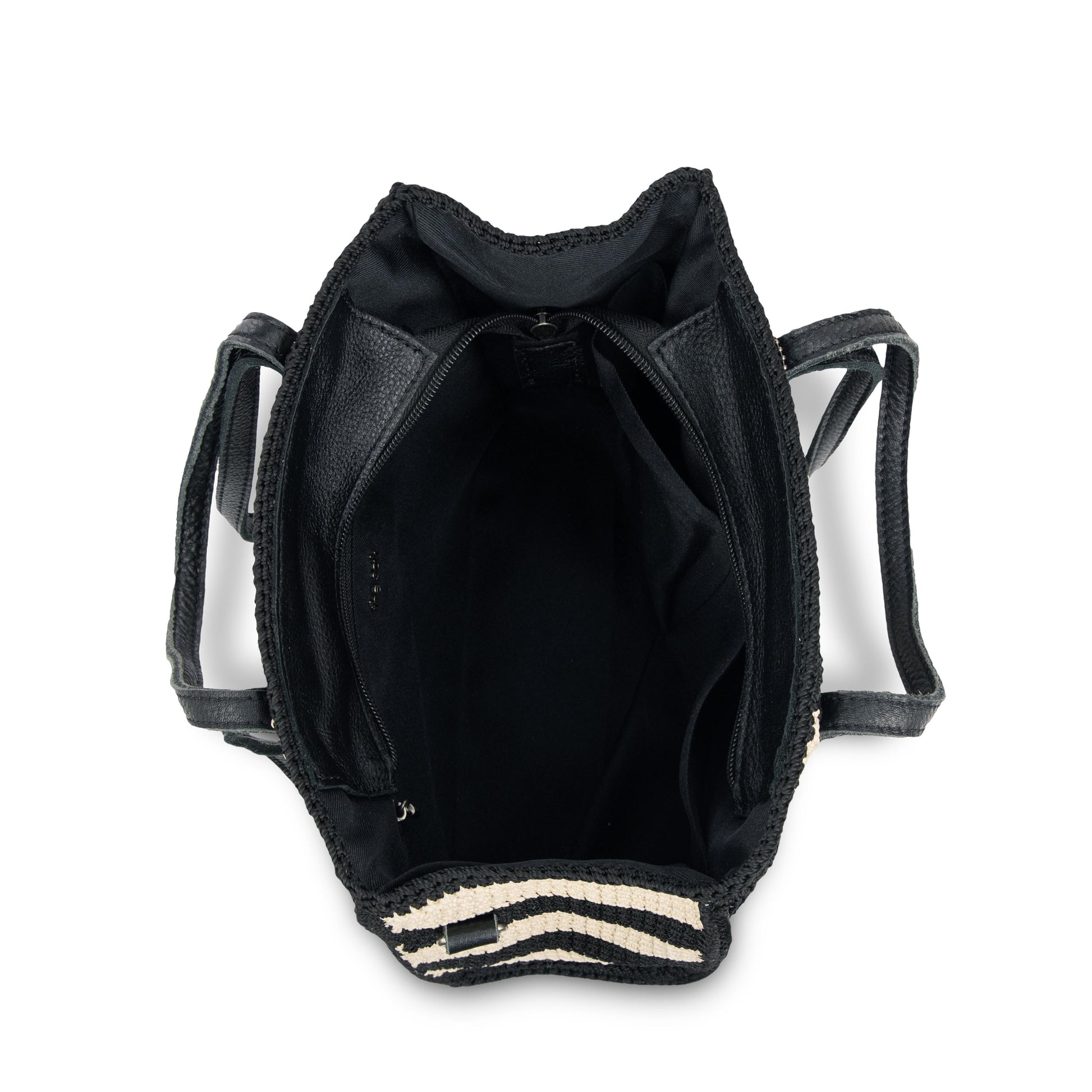 The Sak Sable Boxy Tote Crochet - |Black Stripe|