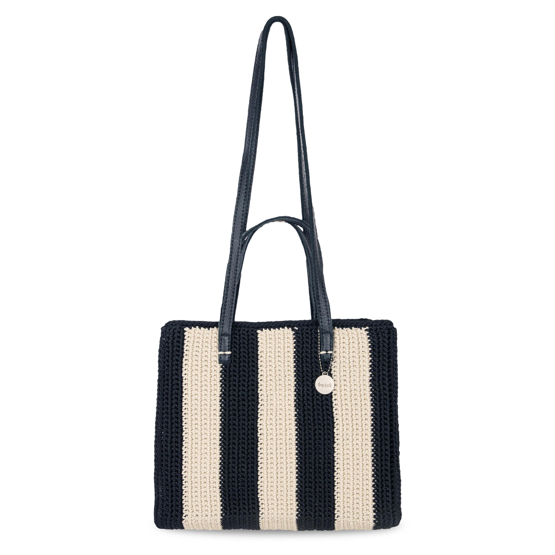 The Sak Sable Boxy Tote Crochet - |Black Stripe|