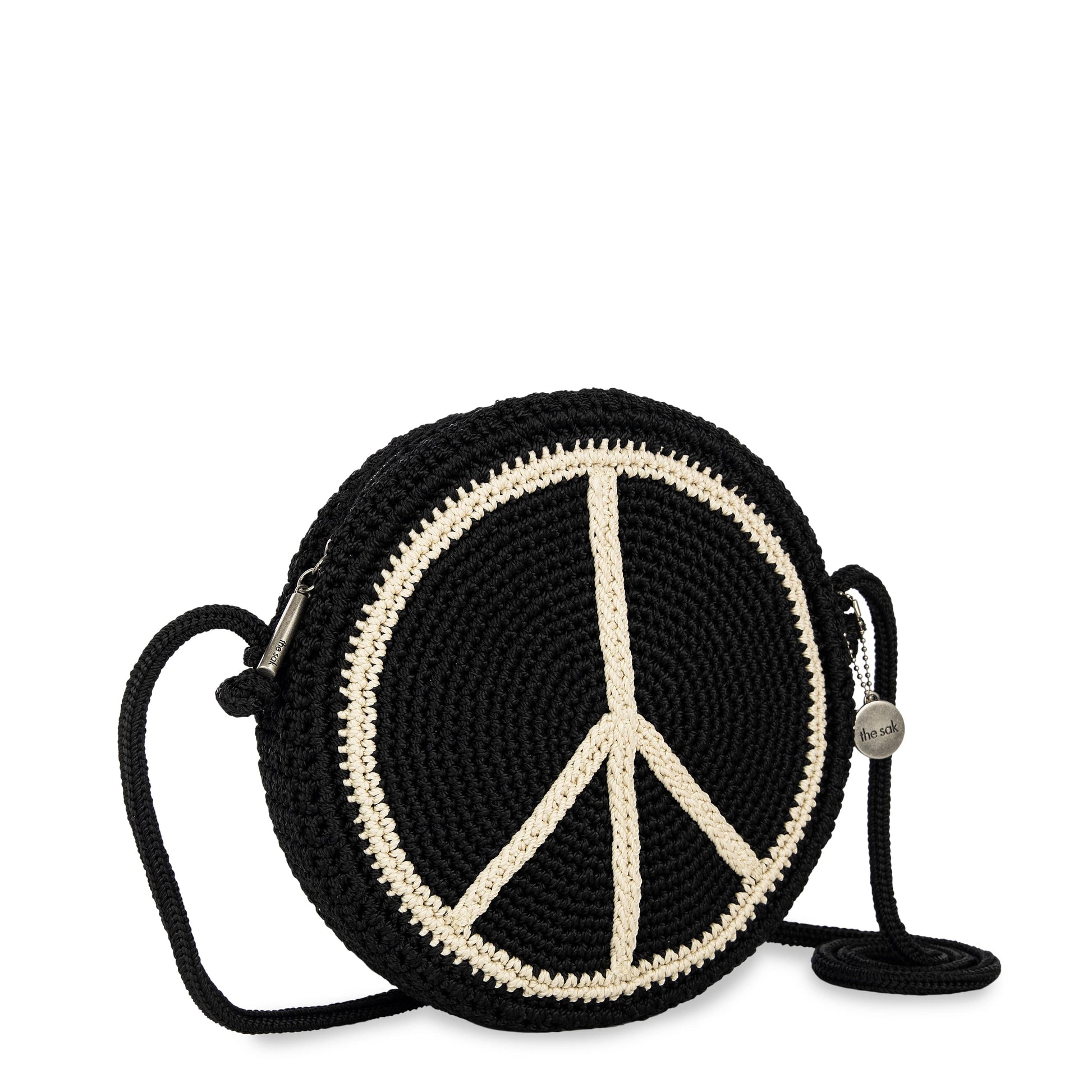The Sak Kenna Small Crossbody Crochet - |Black Peace Sign|