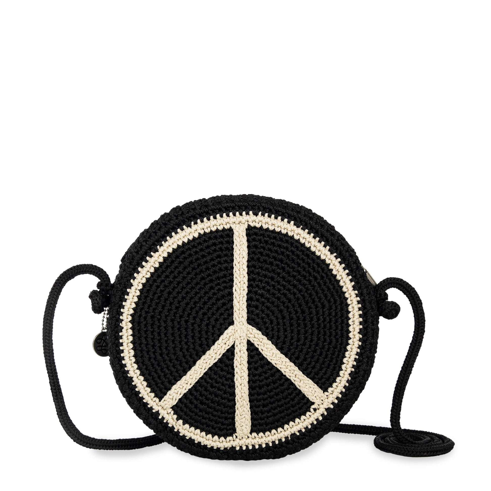 The Sak Kenna Small Crossbody Crochet - |Black Peace Sign|