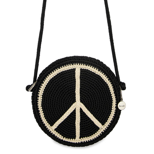 The Sak Kenna Small Crossbody Crochet - |Black Peace Sign|