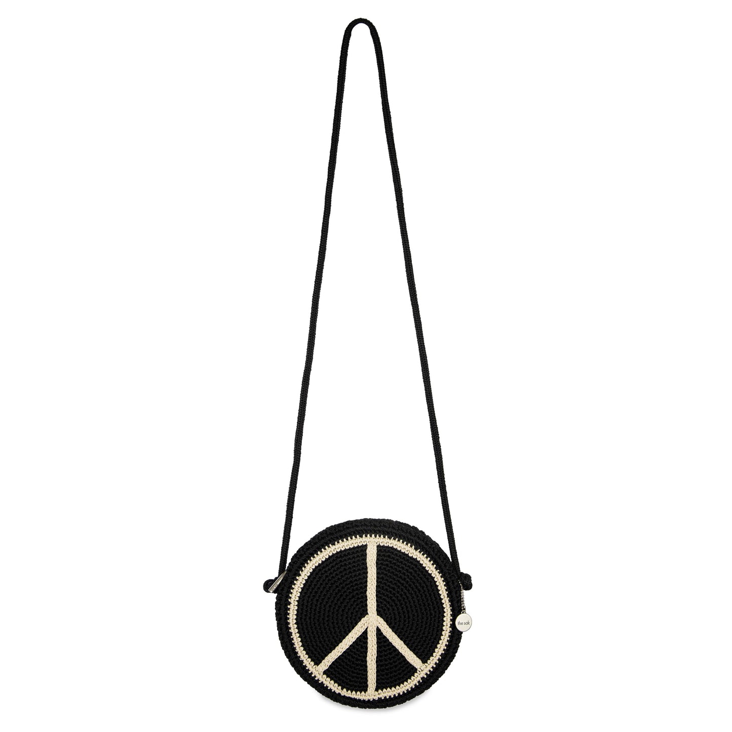 The Sak Kenna Small Crossbody Crochet - |Black Peace Sign|
