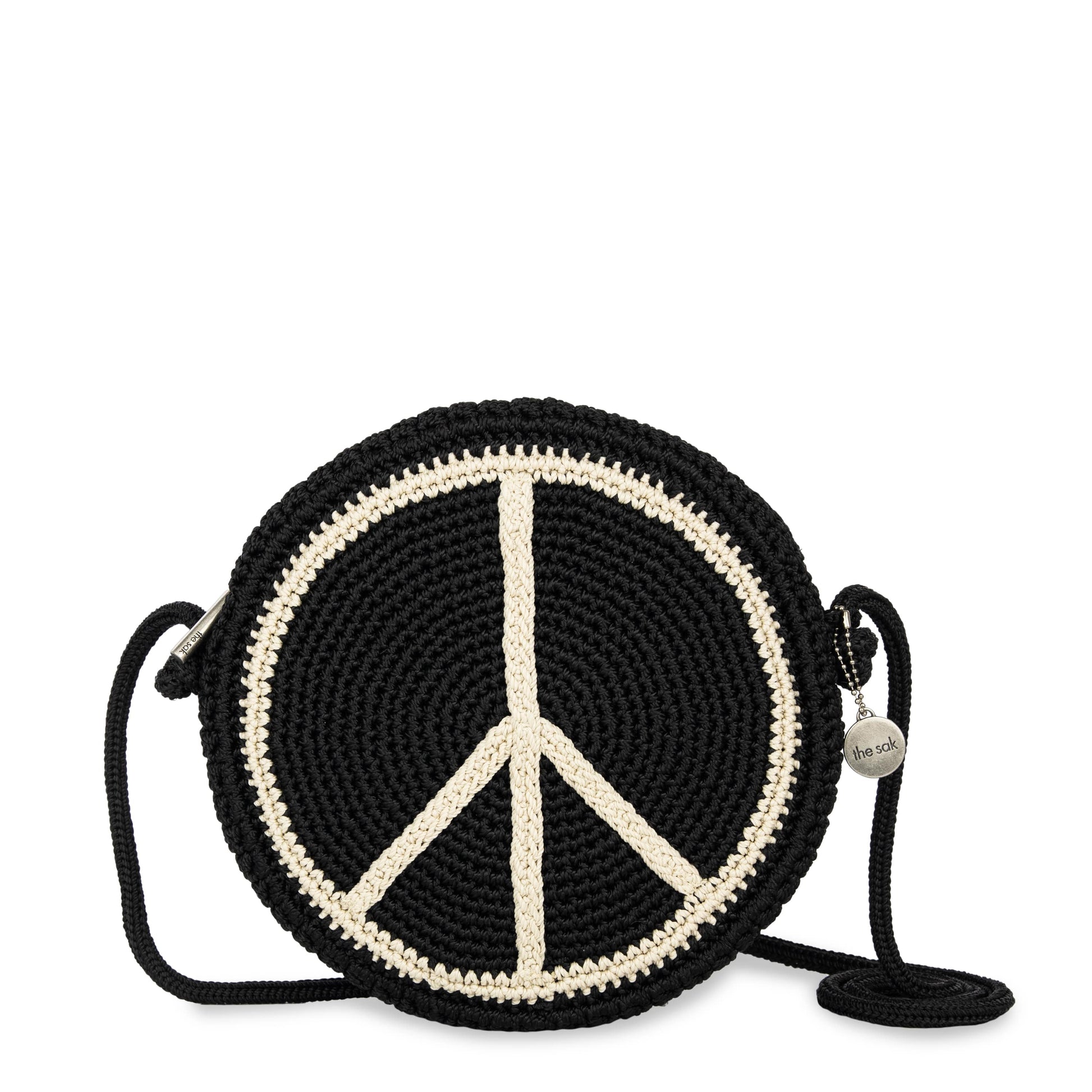 The Sak Kenna Small Crossbody Crochet - |Black Peace Sign|