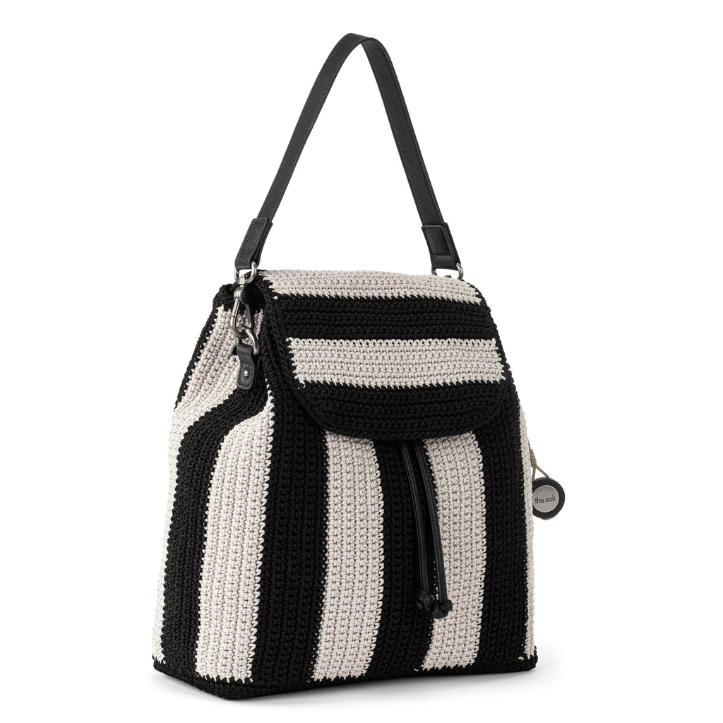 The Sak Sayulita Backpack - Hand Crochet - Black Stripe