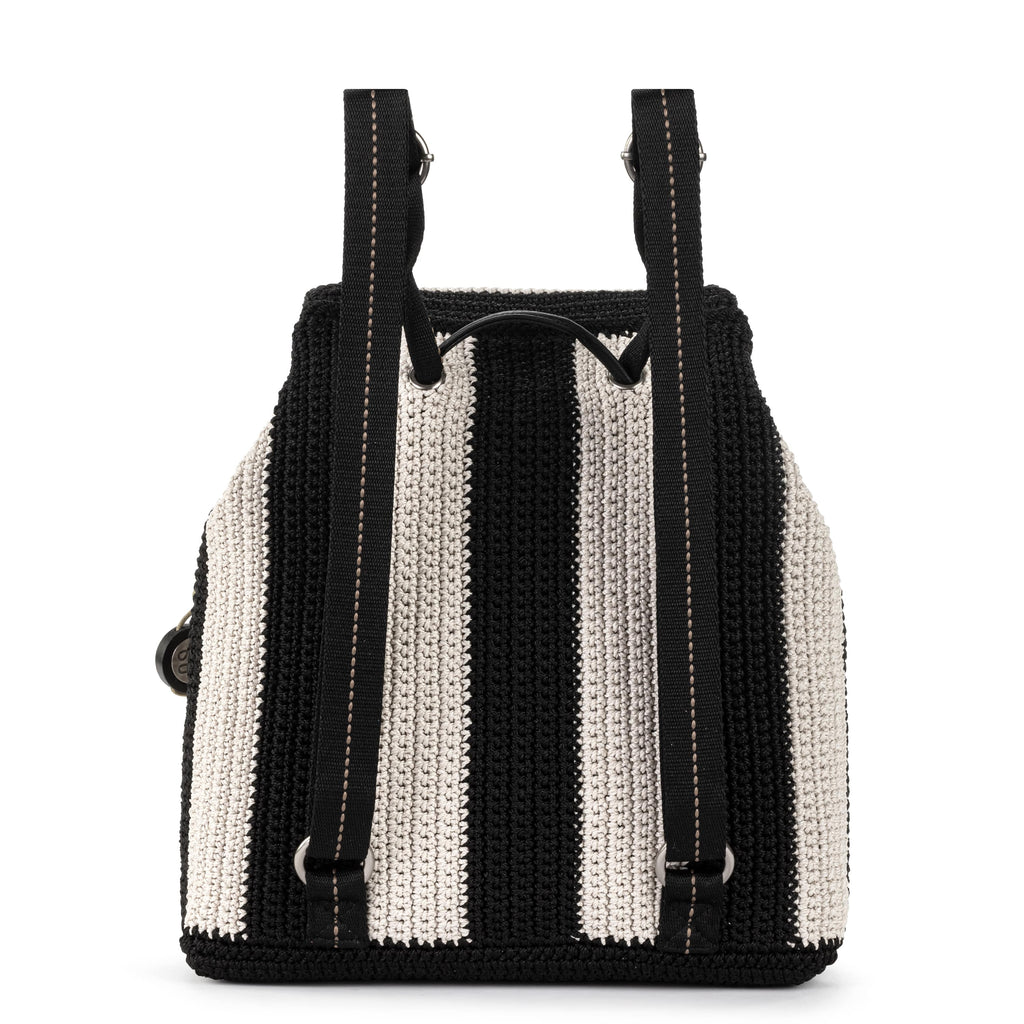 The Sak Sayulita Backpack - Hand Crochet - Black Stripe