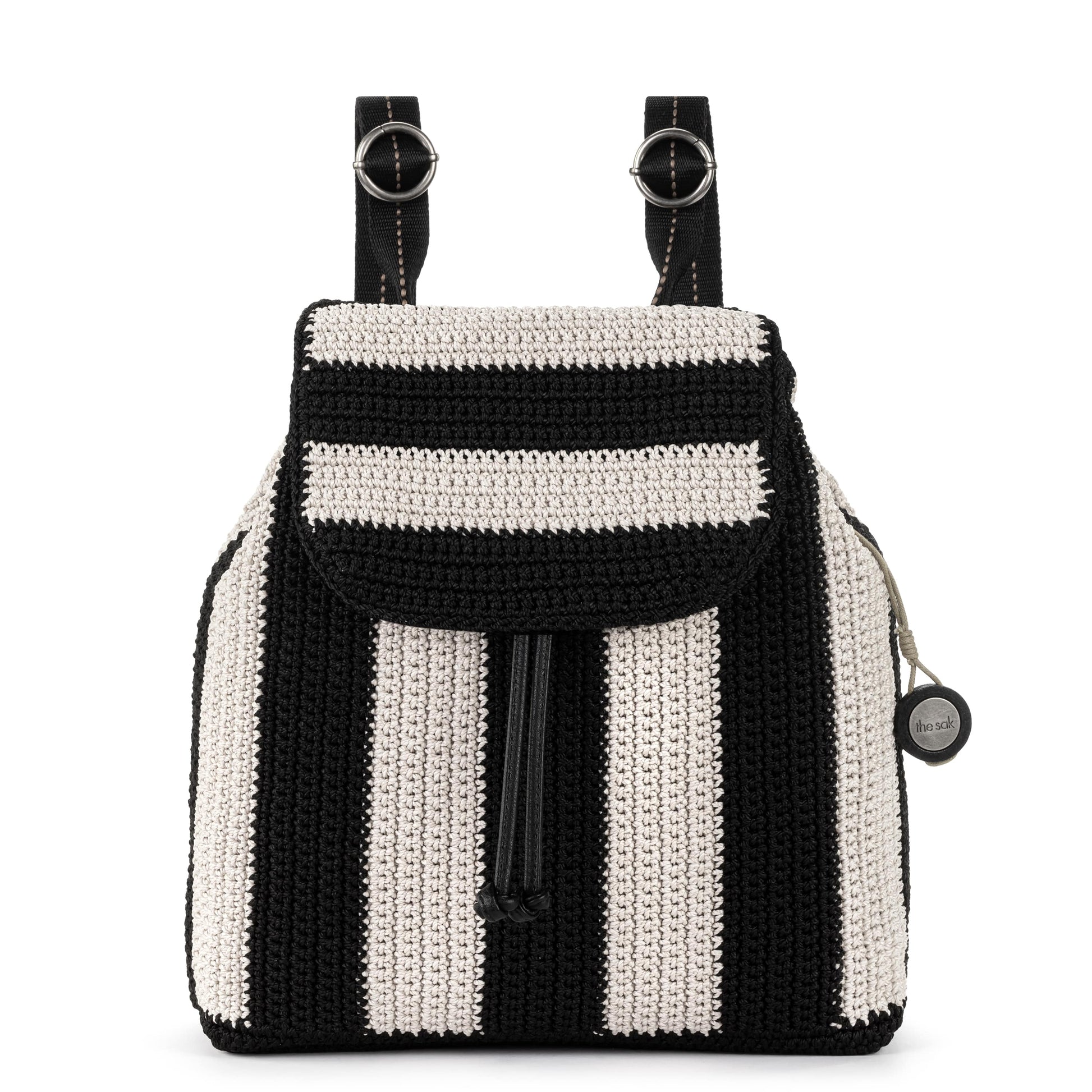 The Sak Sayulita Backpack Crochet - |Black Stripe|