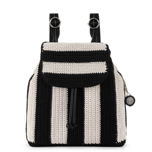 The Sak Sayulita Backpack - Hand Crochet - Black Stripe