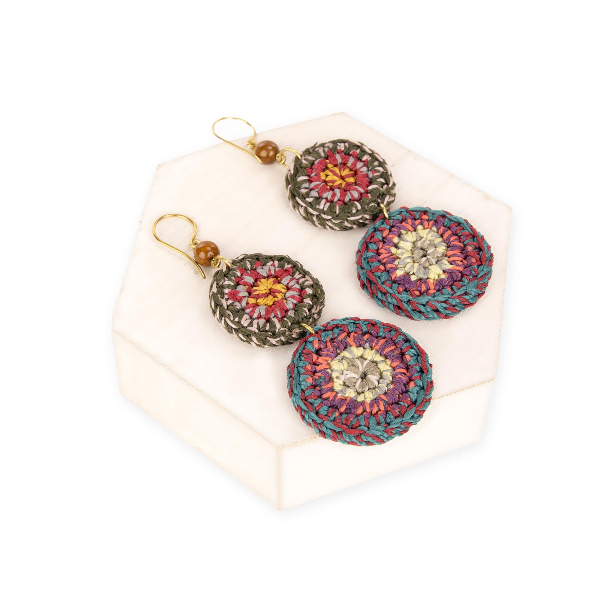 The Sak Jasper Double Disc Earrings - |Sunset Stripe|