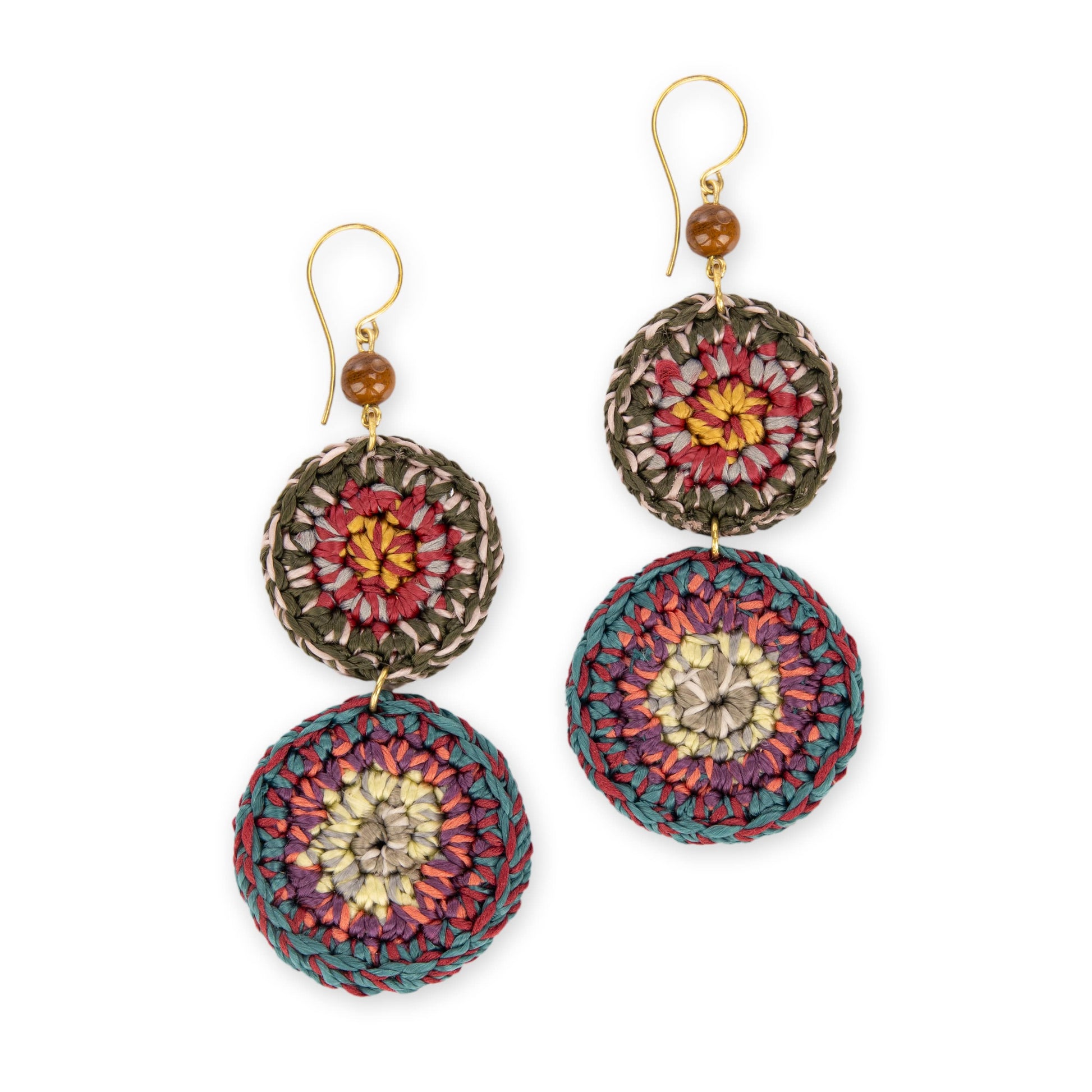 The Sak Jasper Double Disc Earrings - |Sunset Stripe|