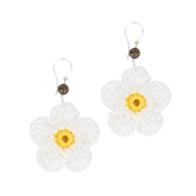 Leilani Floral Earrings - Hand Crochet - Natural
