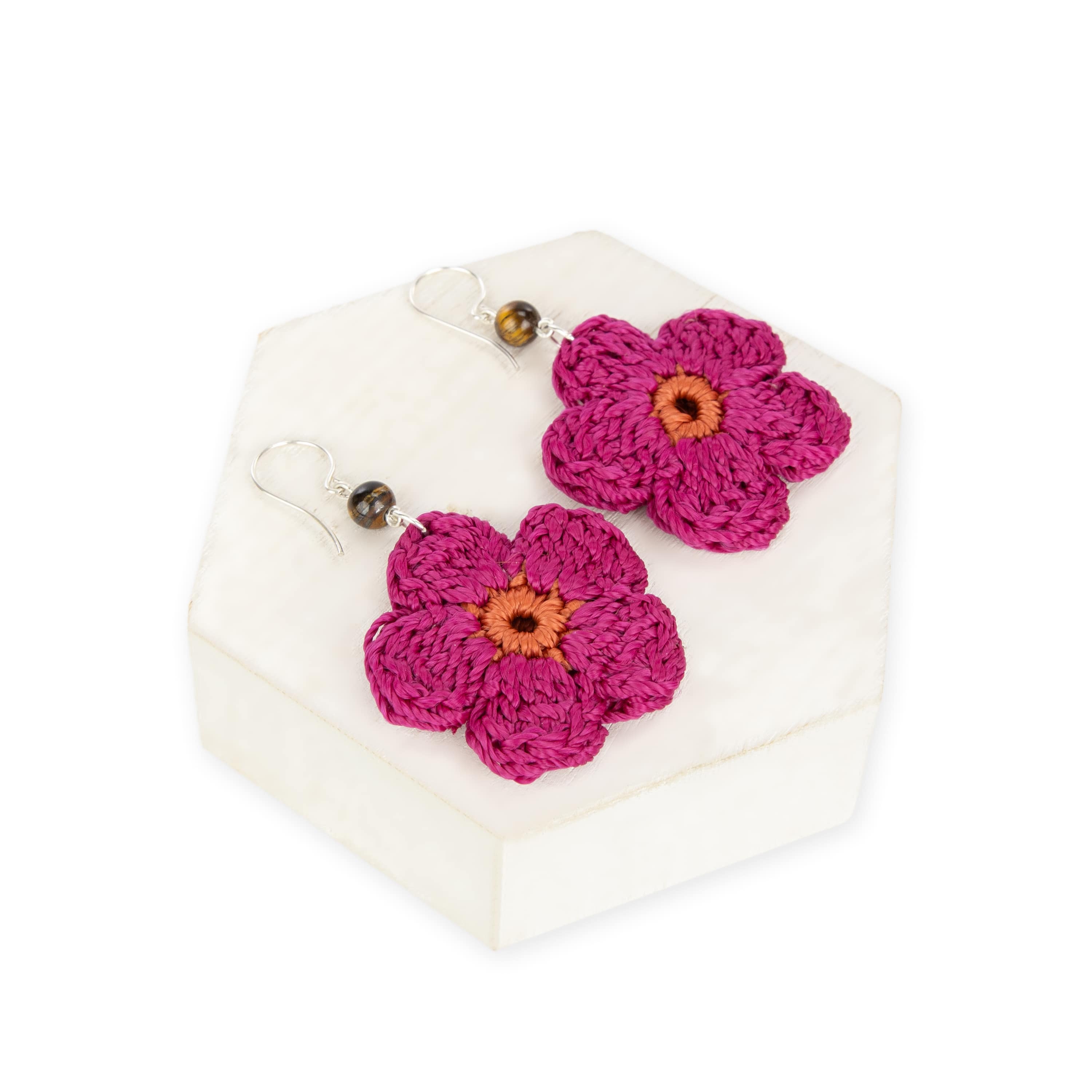 The Sak Leilani Floral Earrings - Hand Crochet - Pinkberry