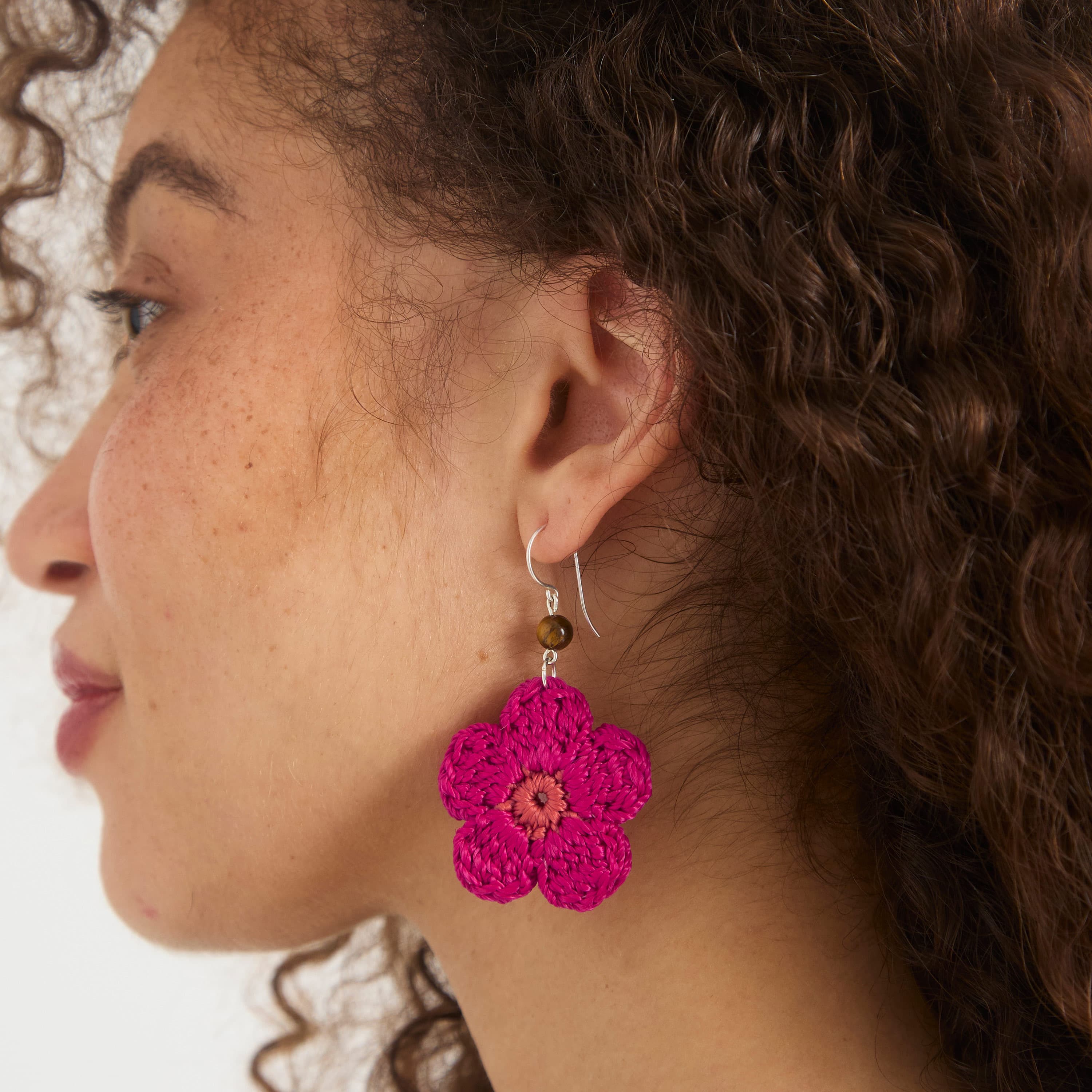 The Sak Leilani Floral Earrings - Hand Crochet - Pinkberry