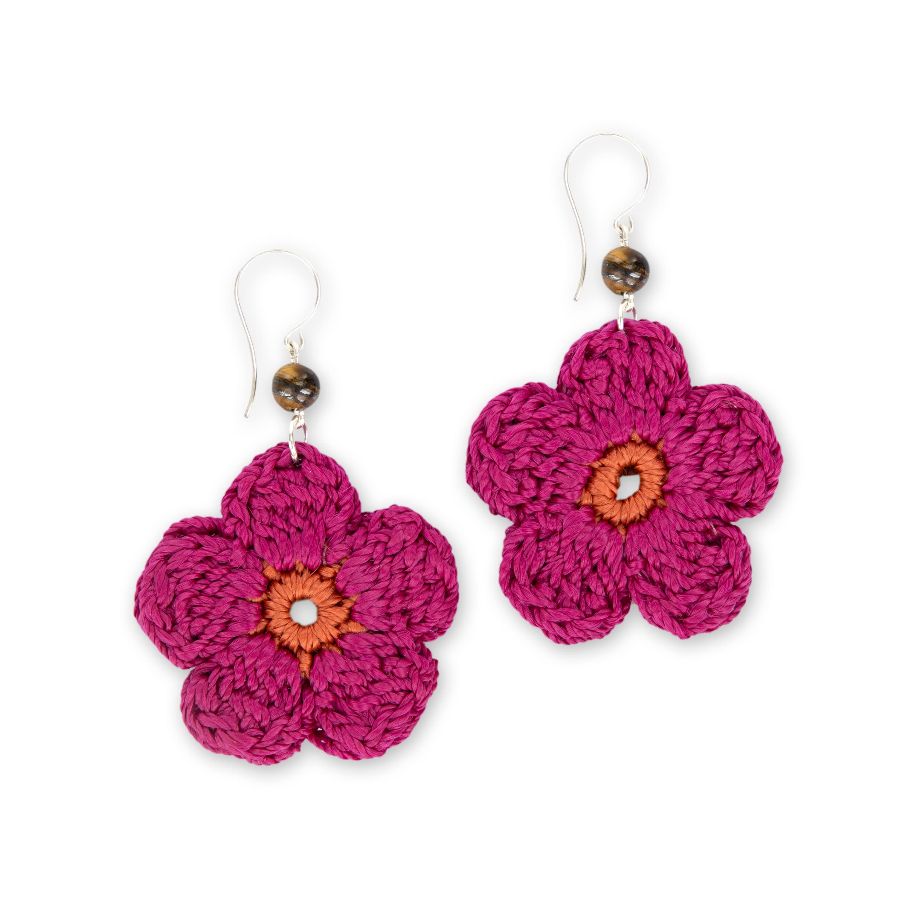 The Sak Leilani Floral Earrings - Hand Crochet - Pinkberry