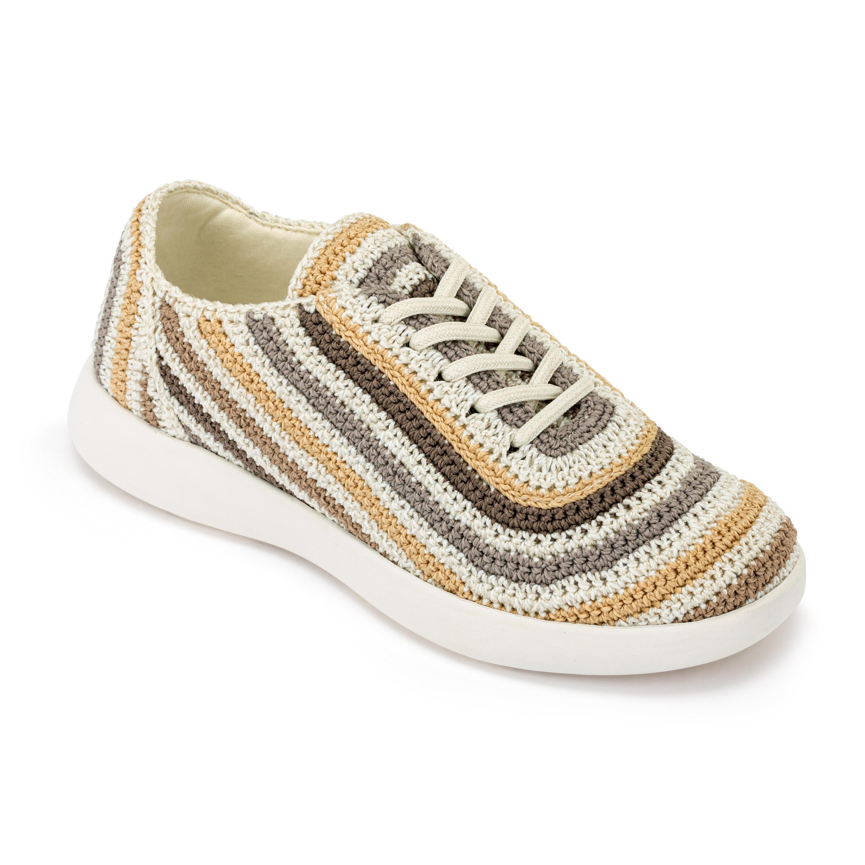 The Sak Asha Sneaker - Hand Crochet - Serenity Stripe