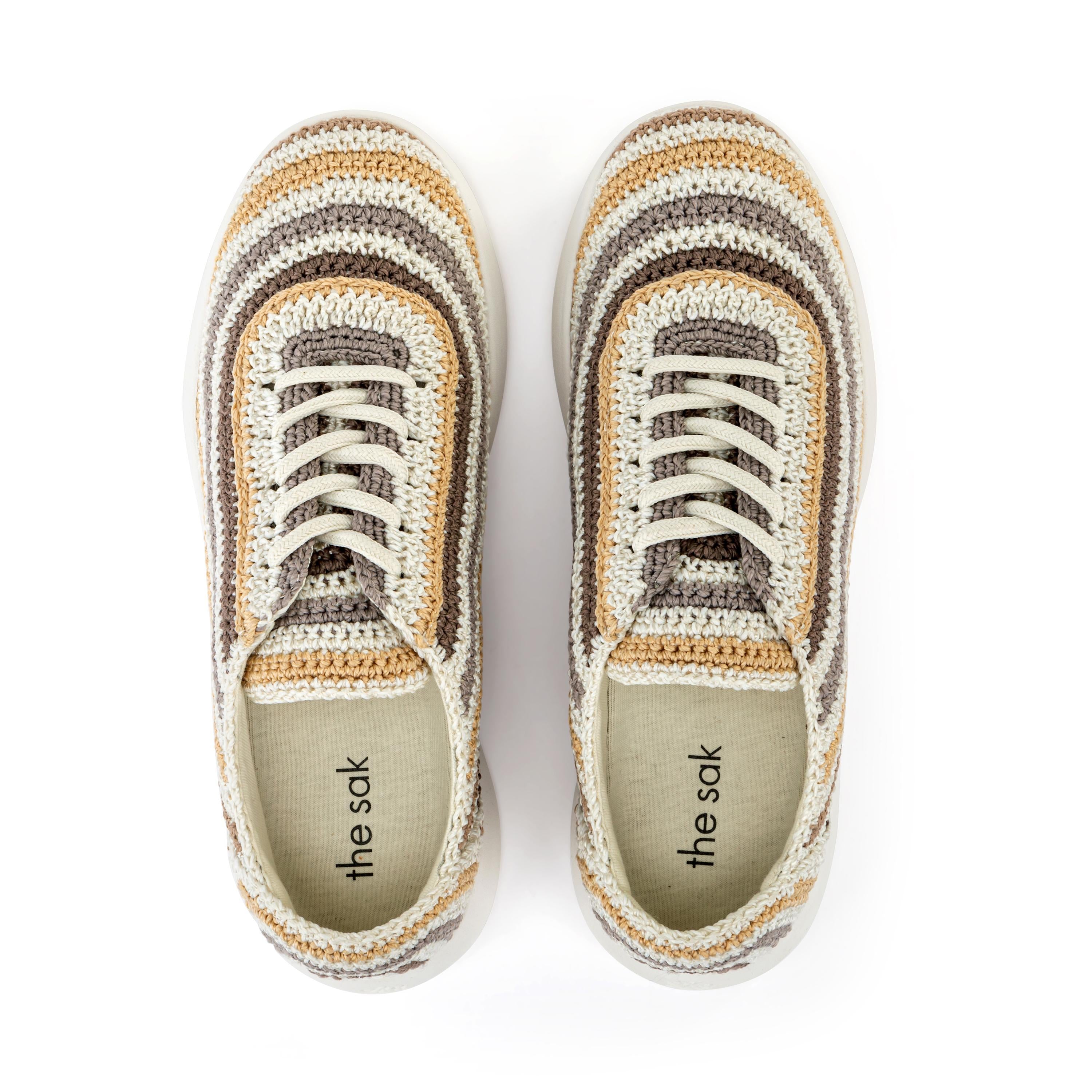 The Sak Asha Sneaker - Hand Crochet - Serenity Stripe