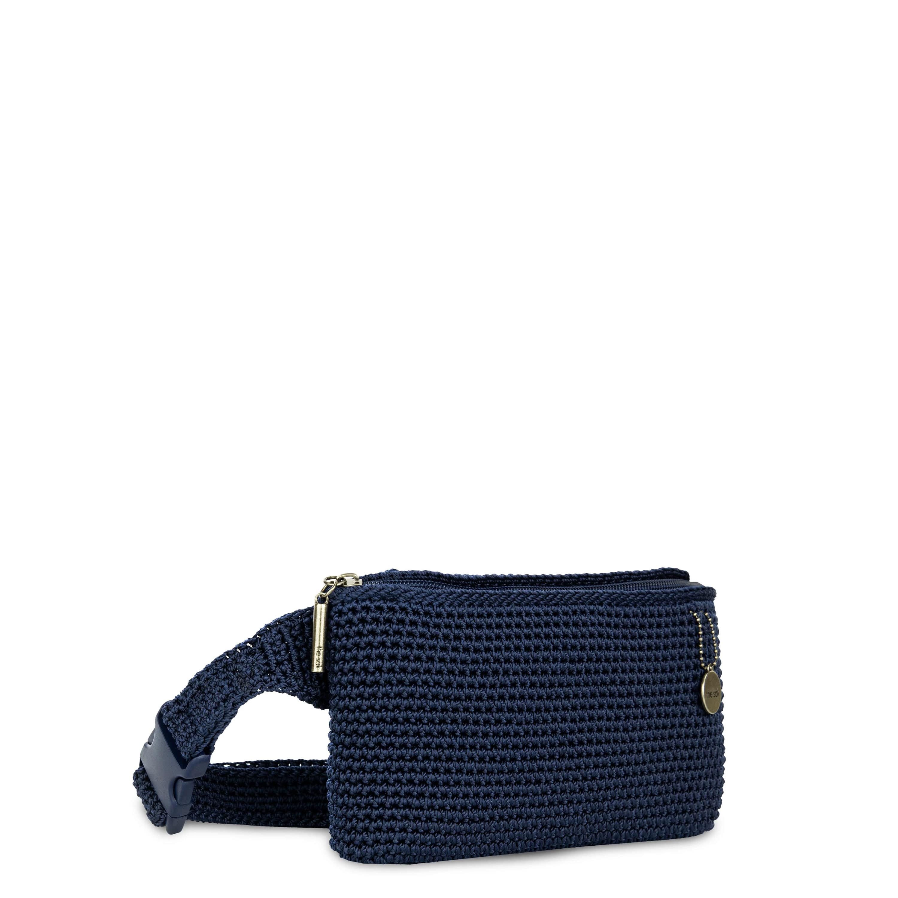The Sak Caraway Small Belt Bag - Hand Crochet - Denim