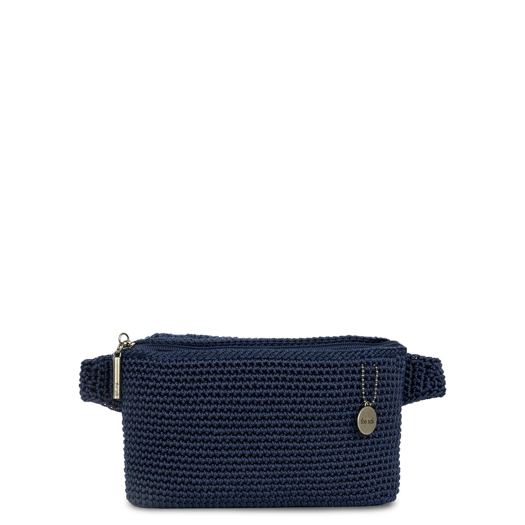 The Sak Caraway Small Belt Bag - Hand Crochet - Denim