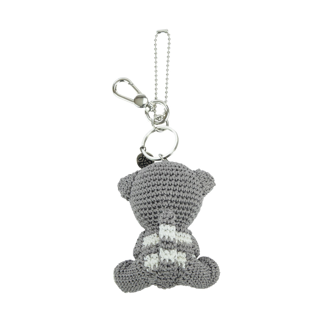 The Sak Yarnicharmz Dangle - Hand Crochet - Grey Cat