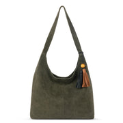 Huntley Hobo - Leather - Moss Suede