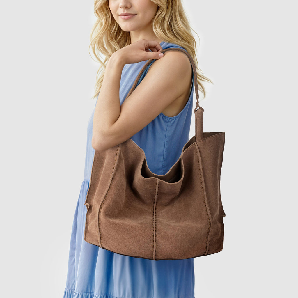 The Sak Los Feliz Large Tote - Leather - Tobacco Suede