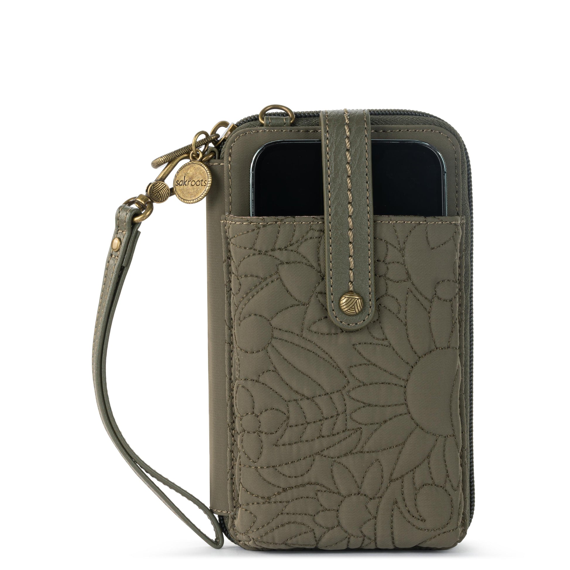 Sakroots Salinas Smartphone Crossbody EcoTwill - |Olive Spirit Desert Quilted|