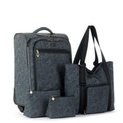 On The Go 21" Spinner Luggage Bundle - EcoTwill - Black Spirit Desert
