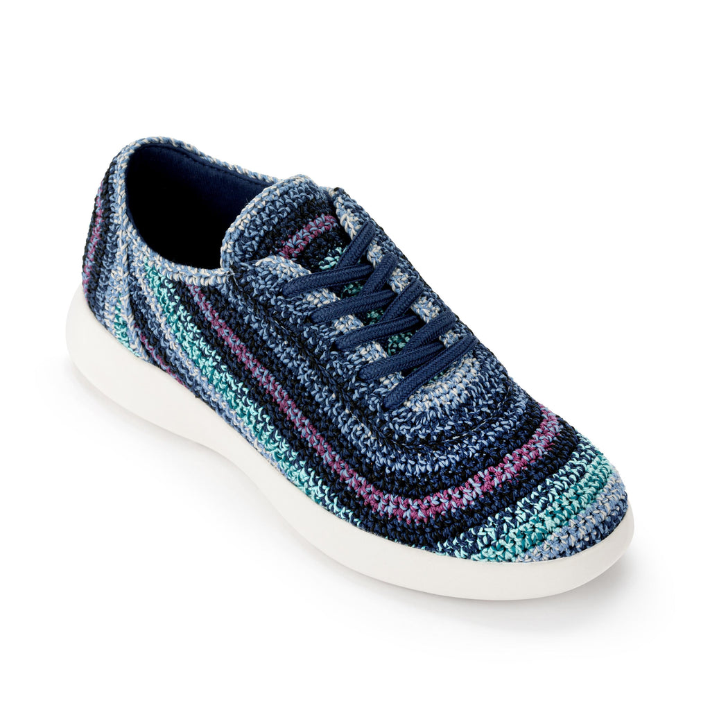 The Sak Asha Sneaker - Hand Crochet - Lapis Stripe