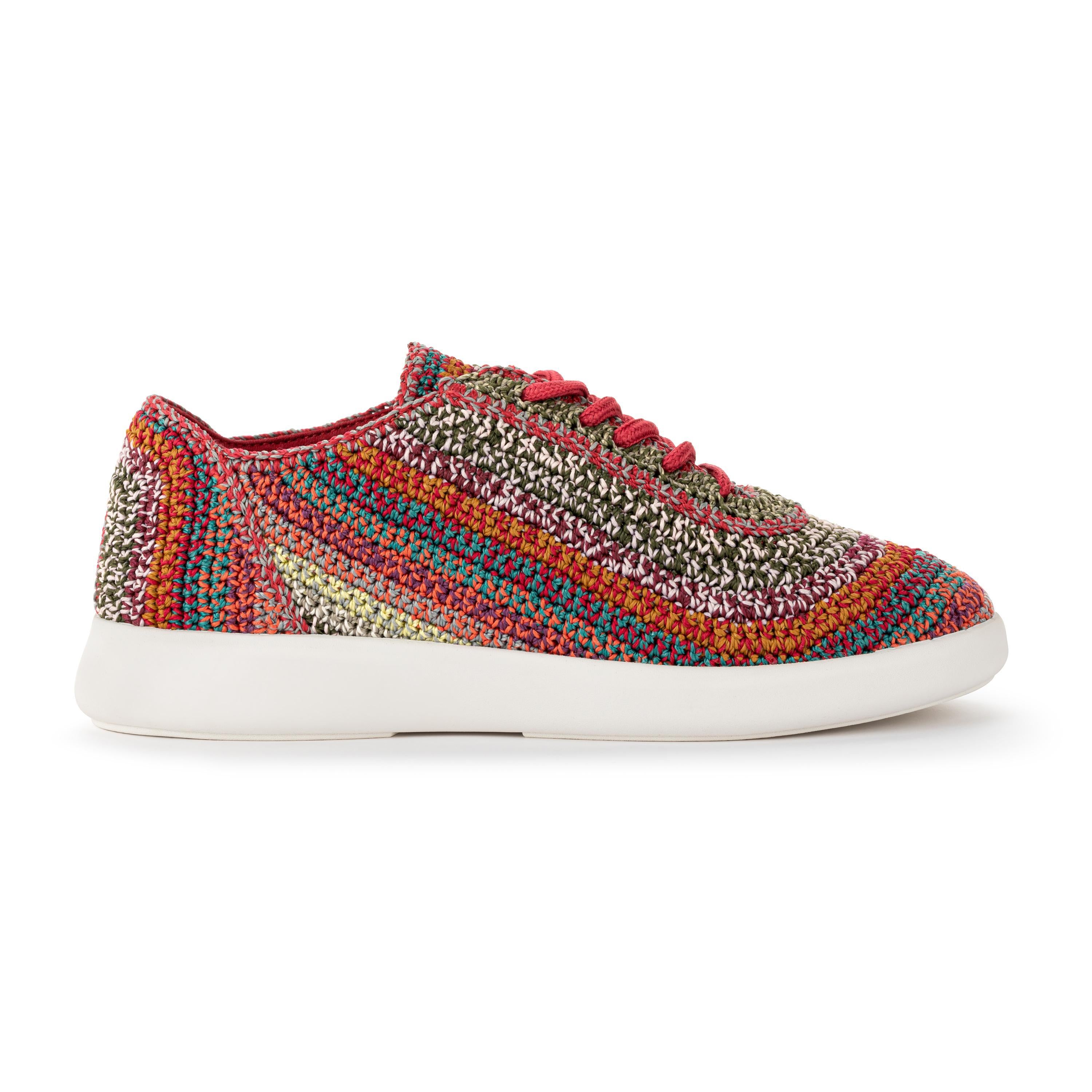 The Sak Asha Sneaker - Hand Crochet - Sunset Stripe
