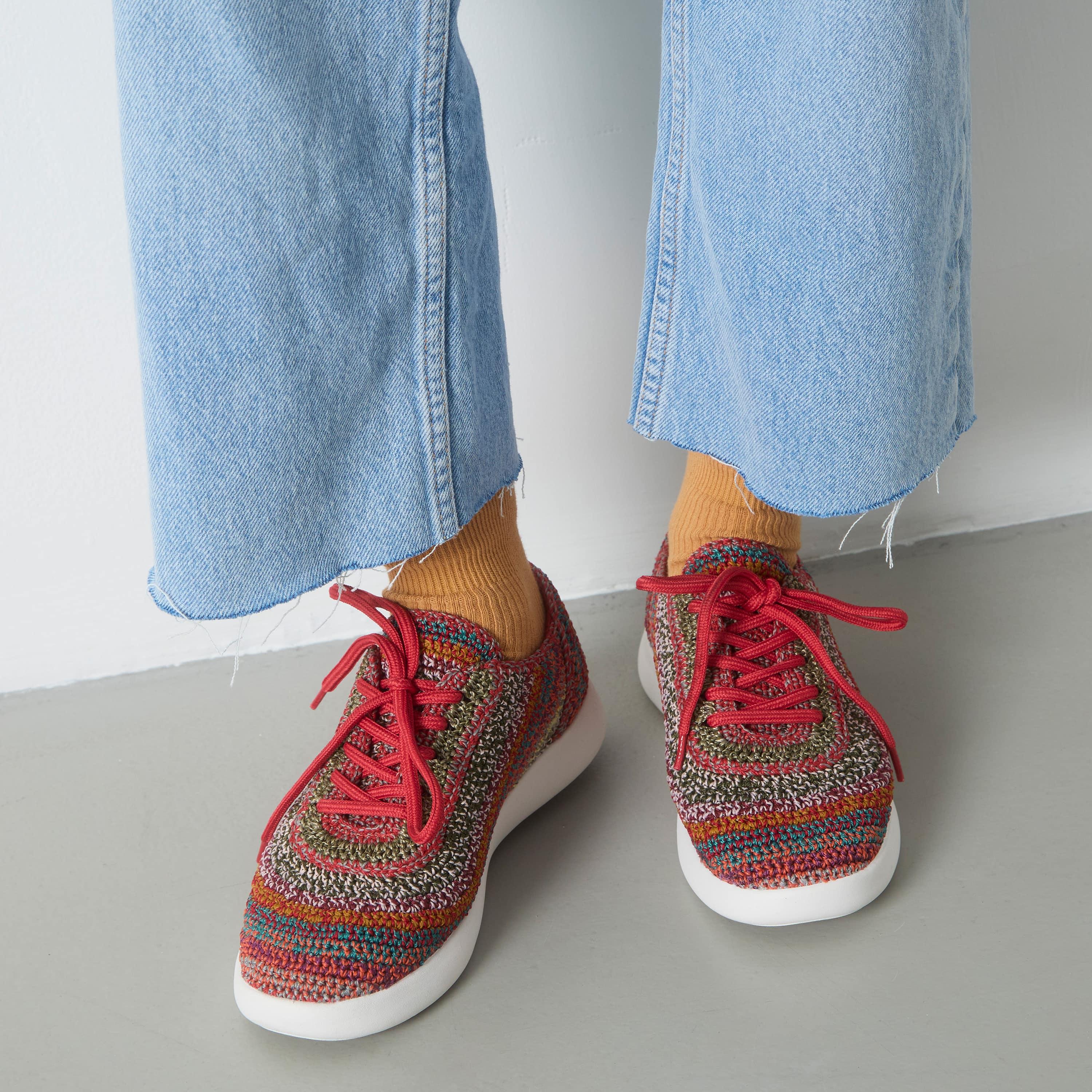 The Sak Asha Sneaker - Hand Crochet - Sunset Stripe