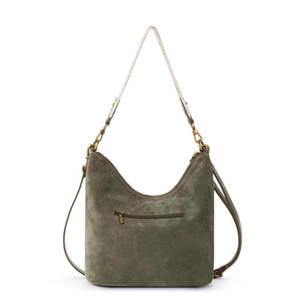 The Sak Jasmine Bucket Crossbody - Leather - Moss Suede