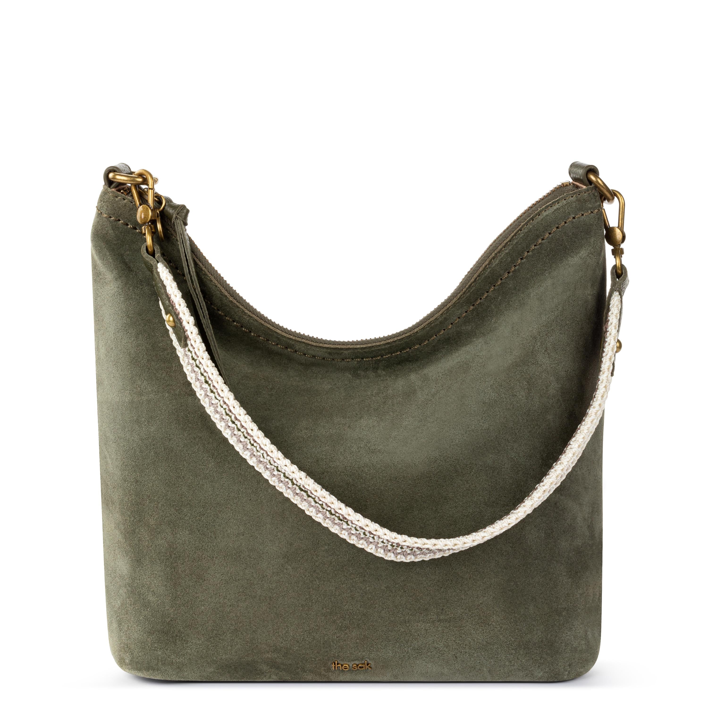 The Sak Jasmine Bucket Crossbody - Leather - Moss Suede