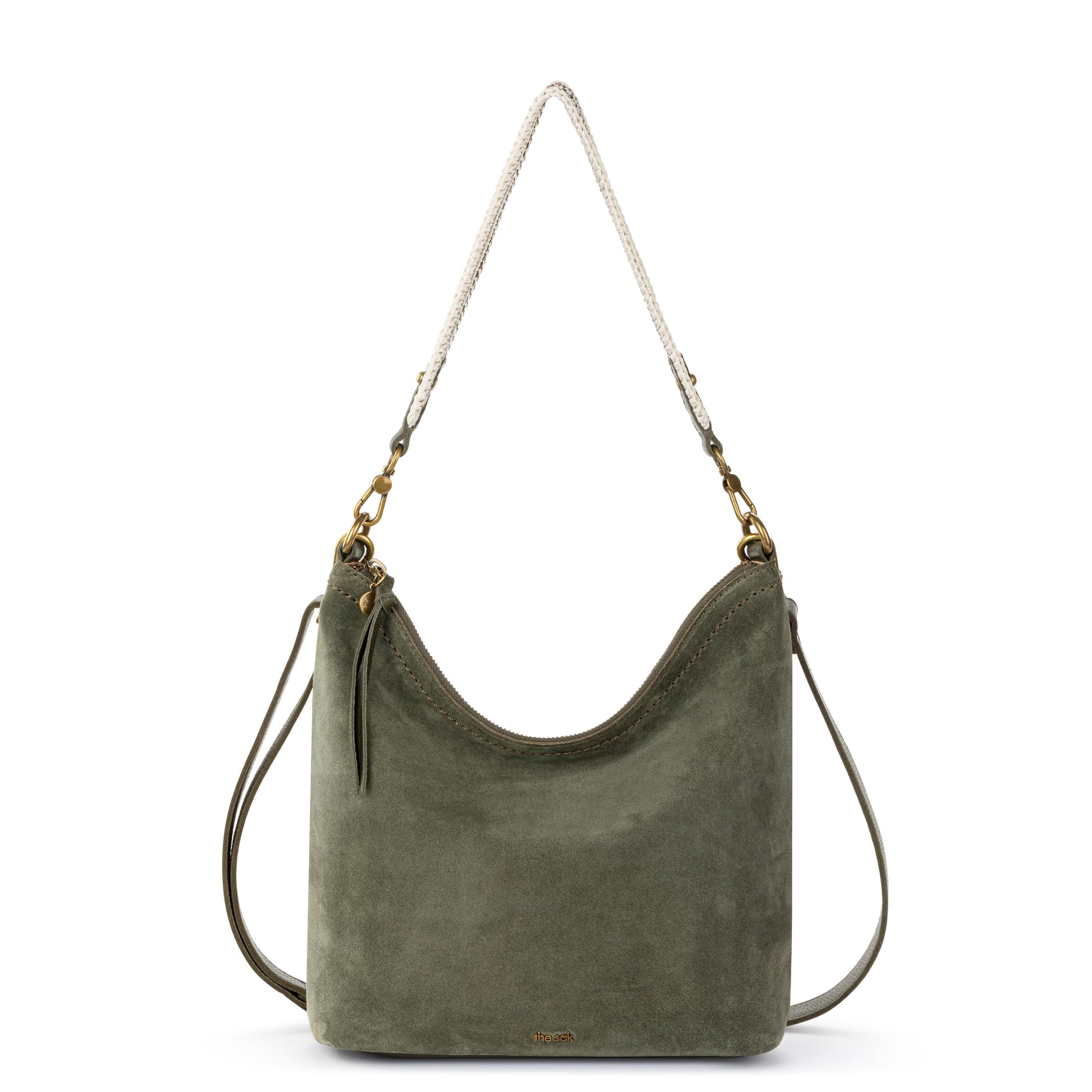 The Sak Jasmine Bucket Crossbody Leather - |Moss Suede|