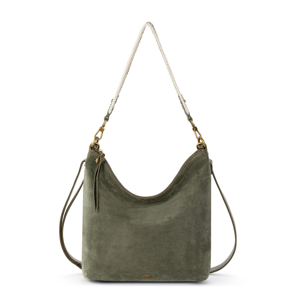 The Sak Jasmine Bucket Crossbody - Leather - Moss Suede