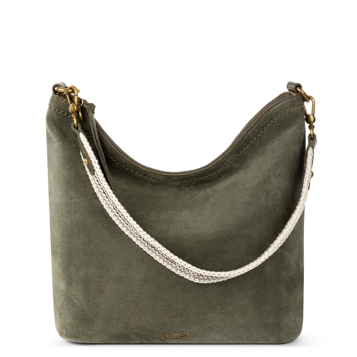 The Sak Jasmine Bucket Crossbody Leather - |Moss Suede|