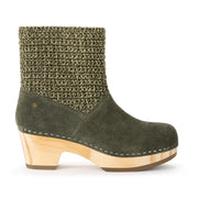 Paloma Clog Boot - Leather - Moss Suede