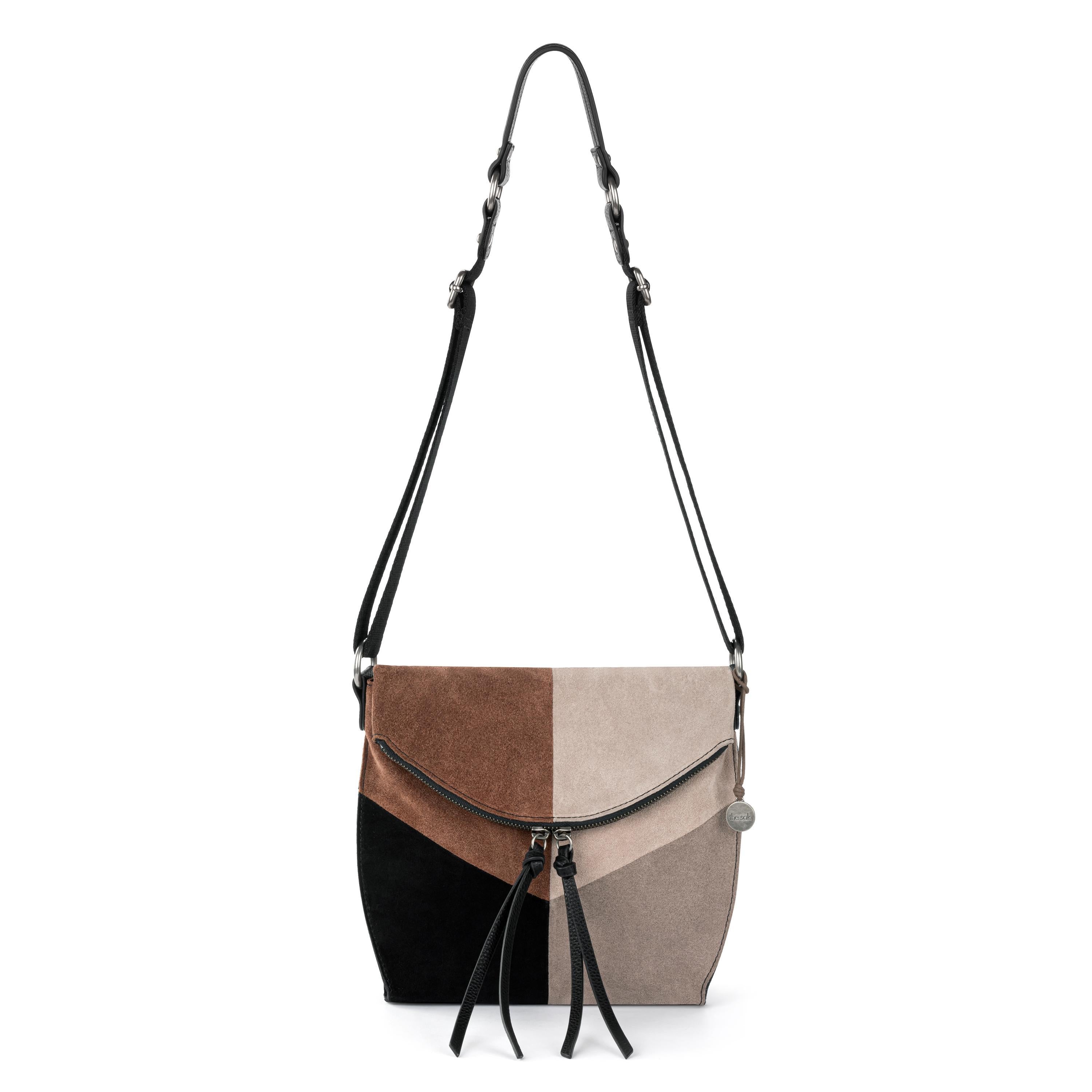 The Sak Silverlake Flap Crossbody - Leather - Neutral Suede Block