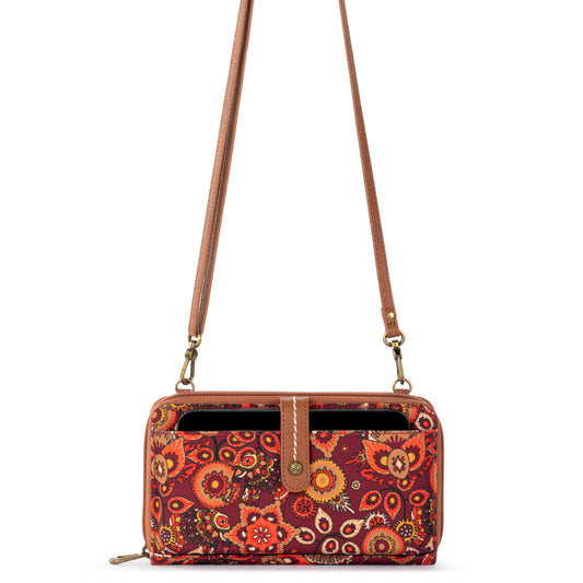 Sakroots Iris Large Smartphone Crossbody EcoTwill - |Scarlet Tapestry|