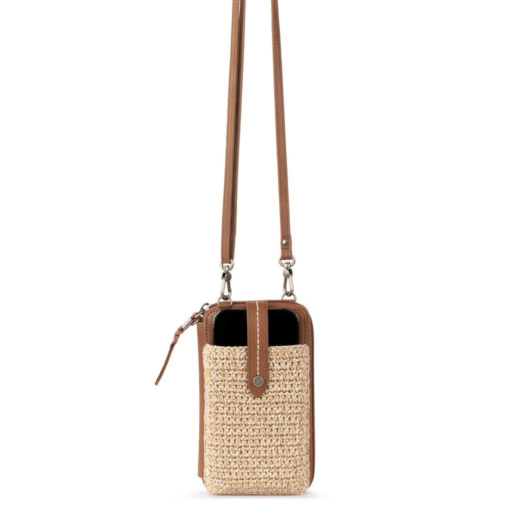 The Sak Silverlake Smartphone Wallet - Hand Crochet - Bamboo Static