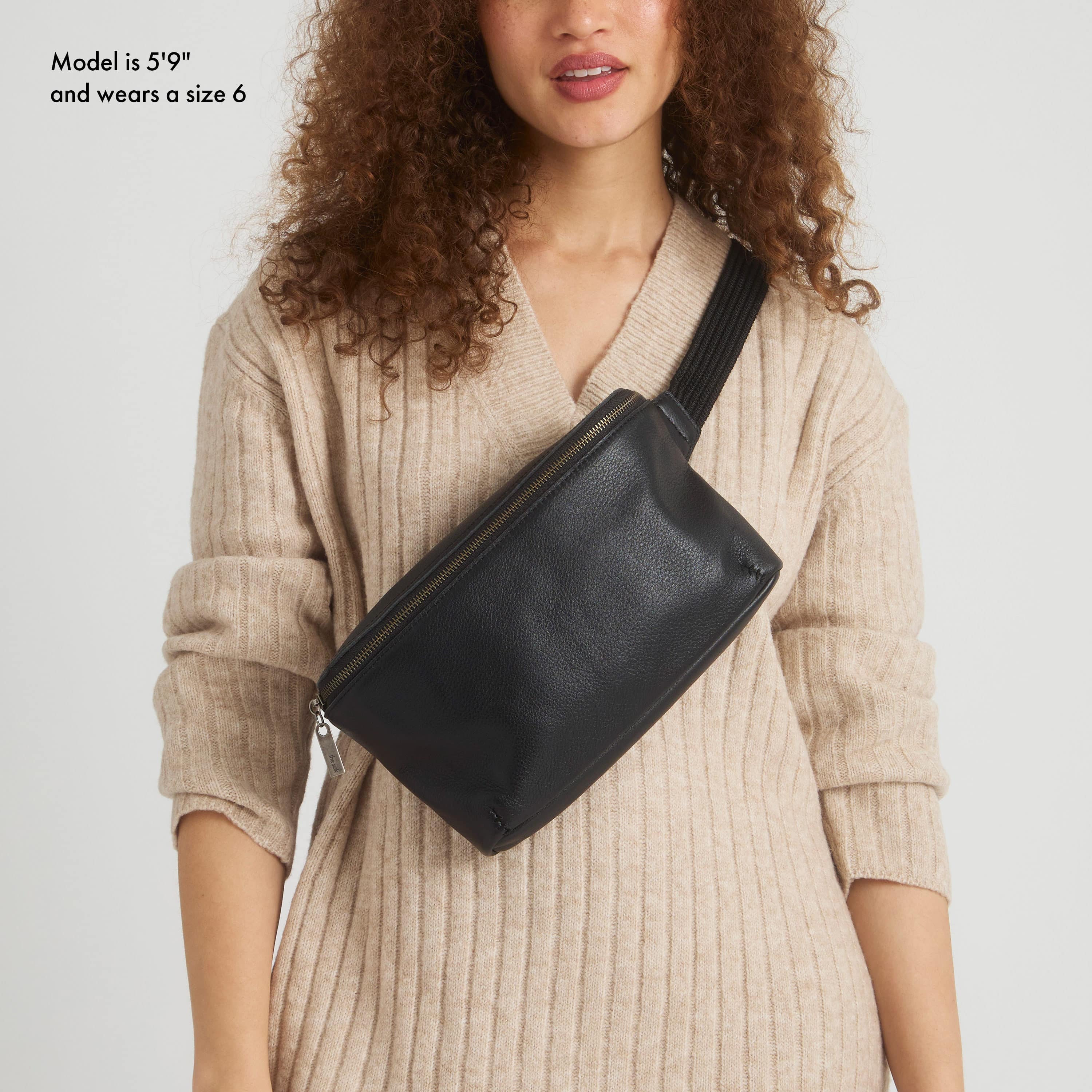 The Sak Caraway Large Belt Bag - Leather - Black