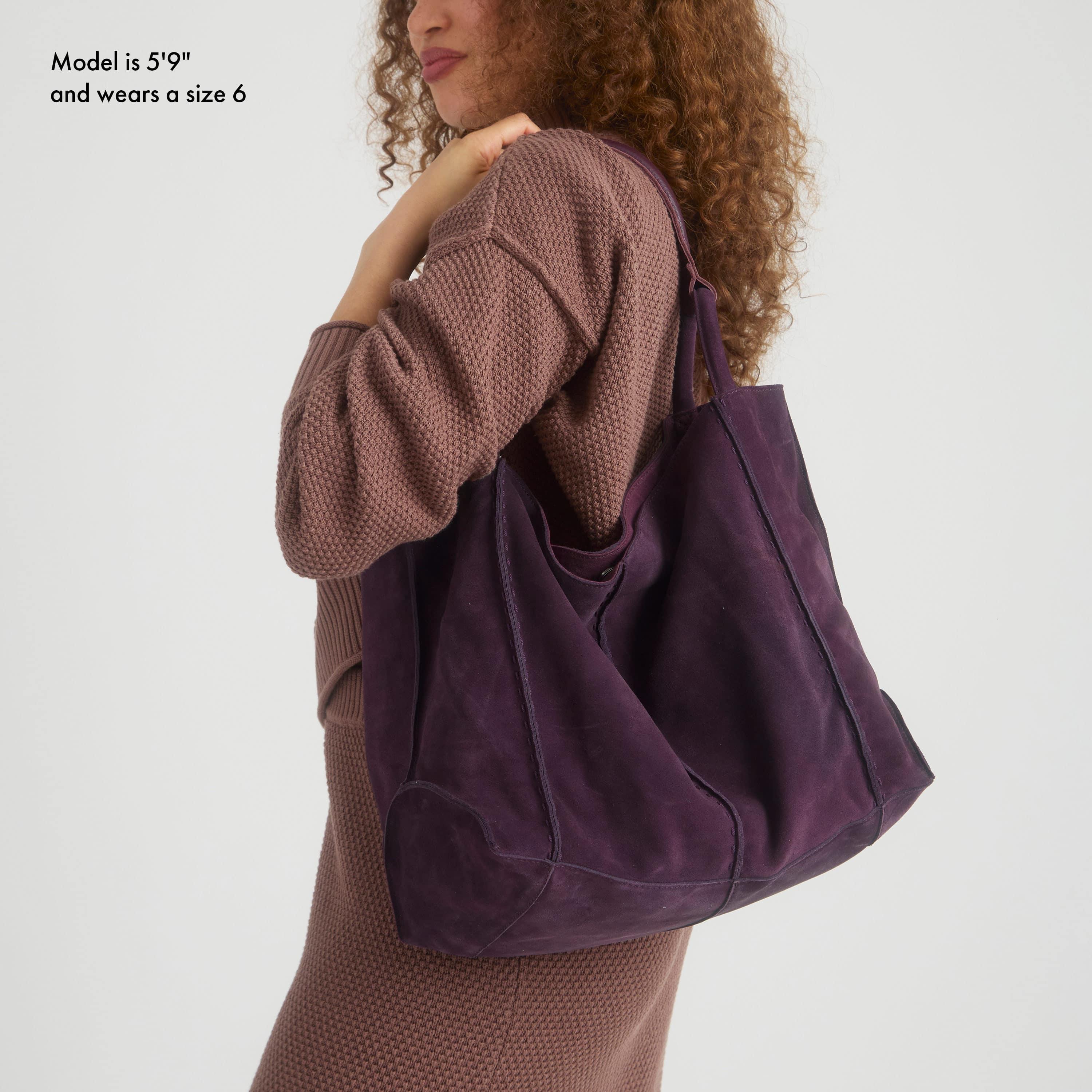 The Sak Los Feliz Large Tote - Leather - Aubergine Suede