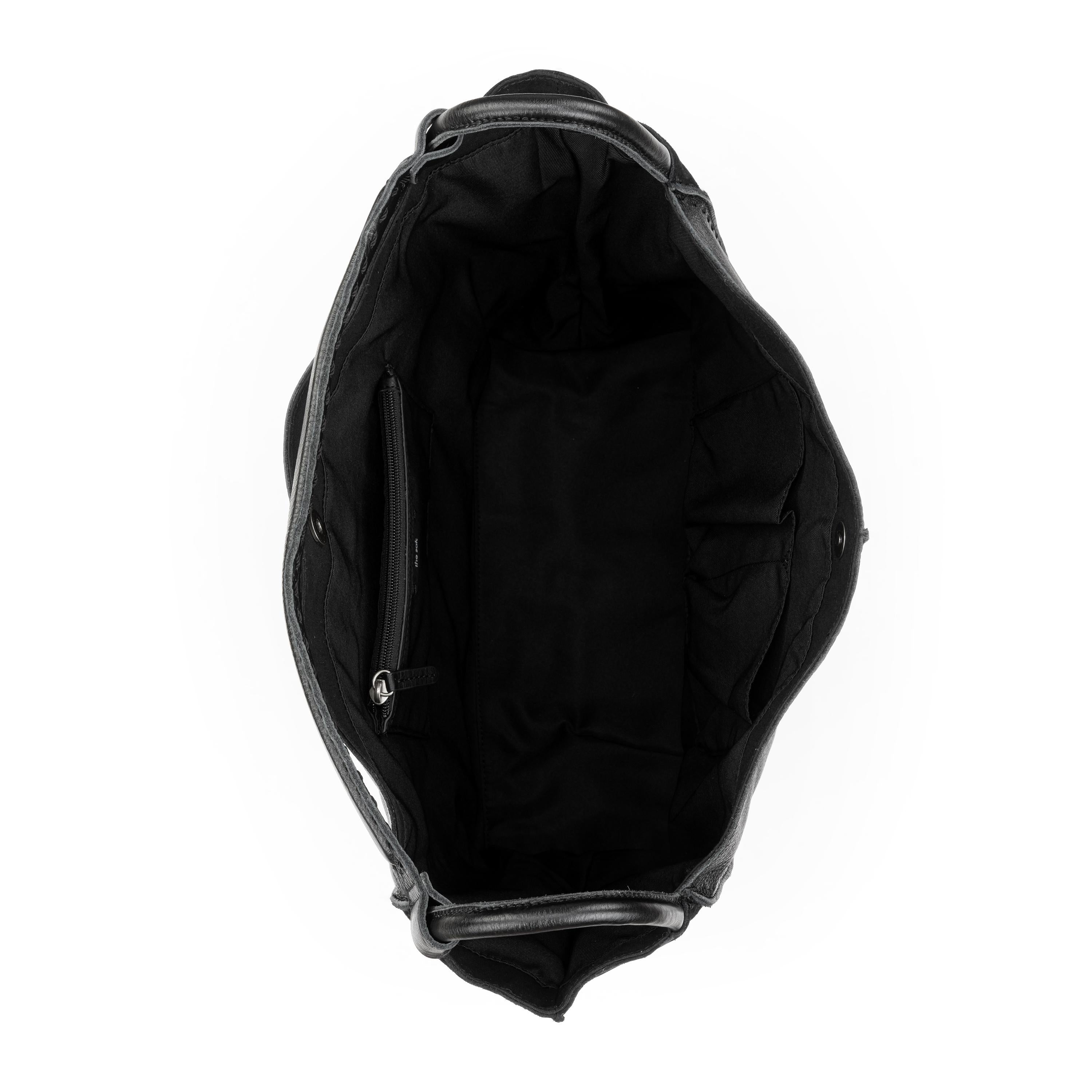 The Sak Los Feliz Large Tote - Leather - Black Suede Block