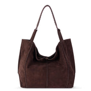 Los Feliz Large Tote - Leather - Mahogany Suede