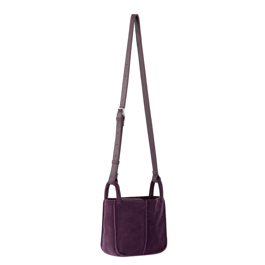 The Sak Los Feliz Mini Crossbody - Leather - Aubergine Suede