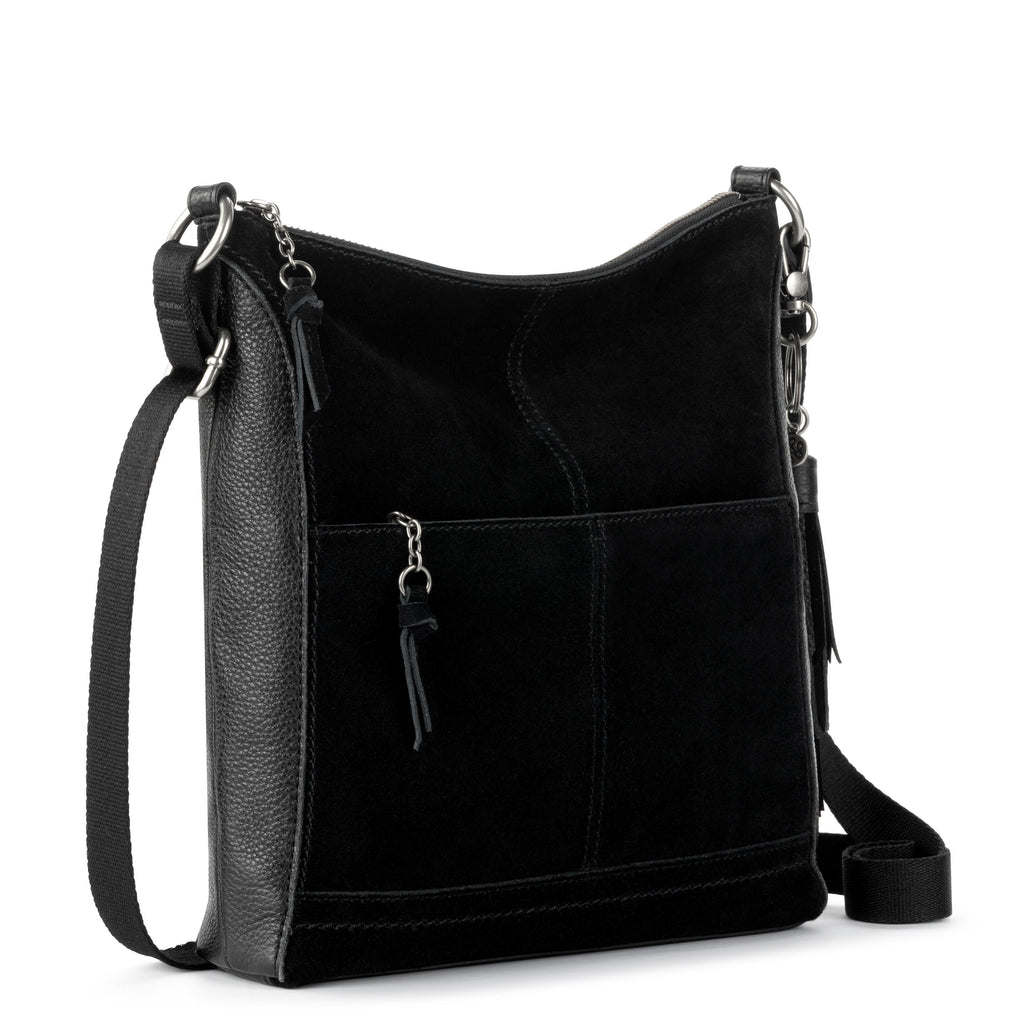 The Sak Lucia Crossbody - Leather - Black Suede Block
