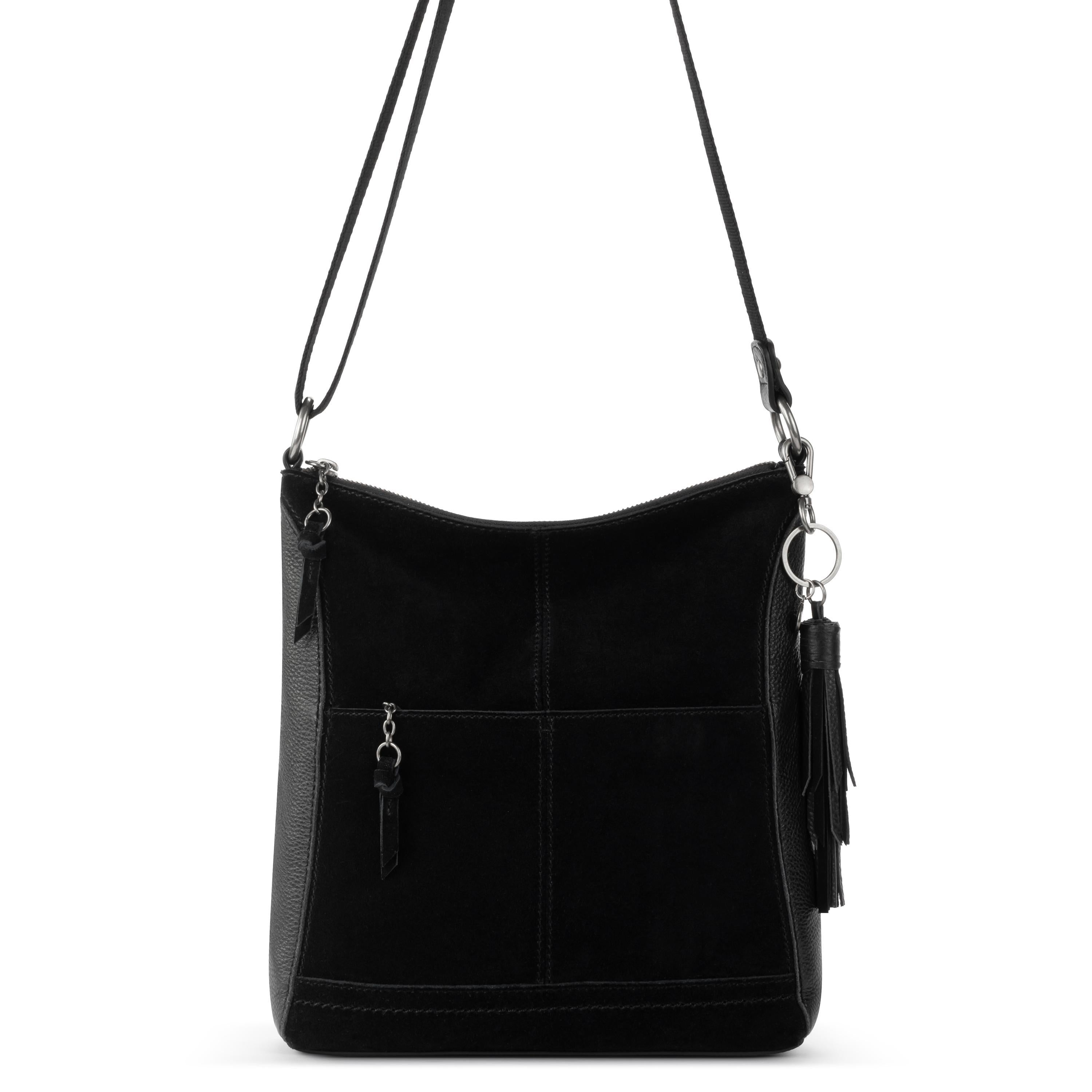 The Sak Lucia Crossbody - Leather - Black Suede Block