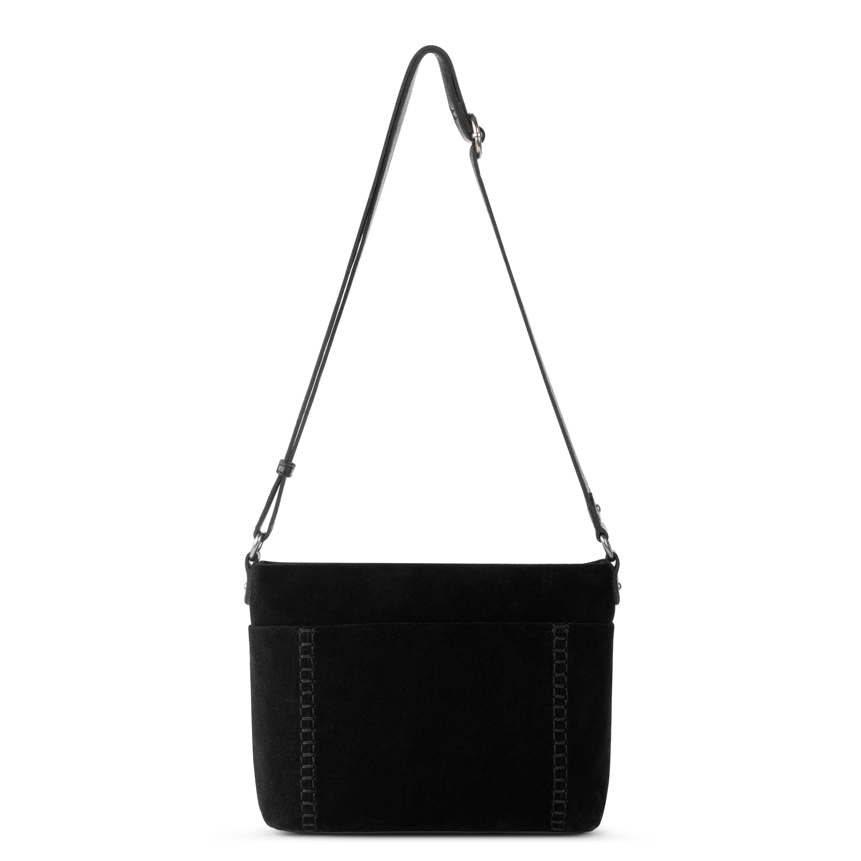 The Sak Melrose Crossbody - Leather - Black Suede
