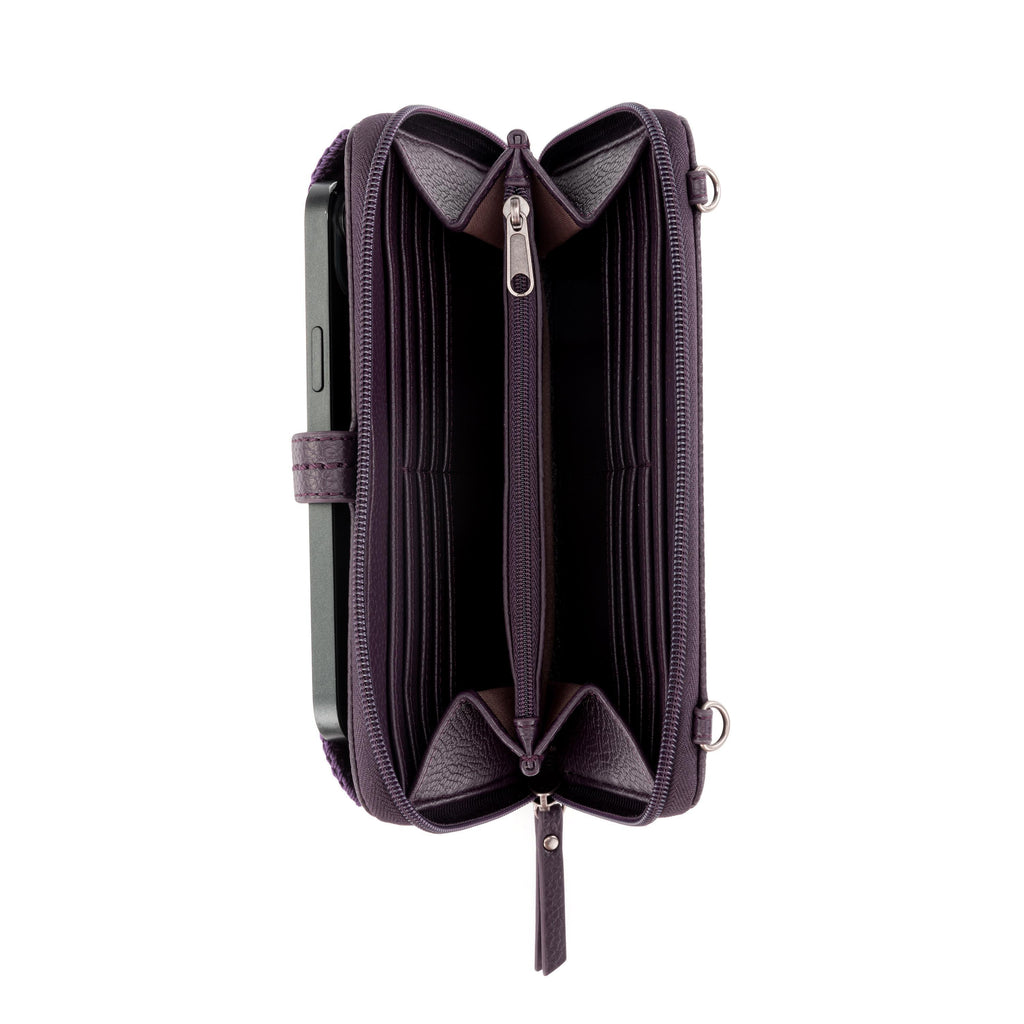 The Sak Iris Smartphone Wallet - Leather - Aubergine Suede
